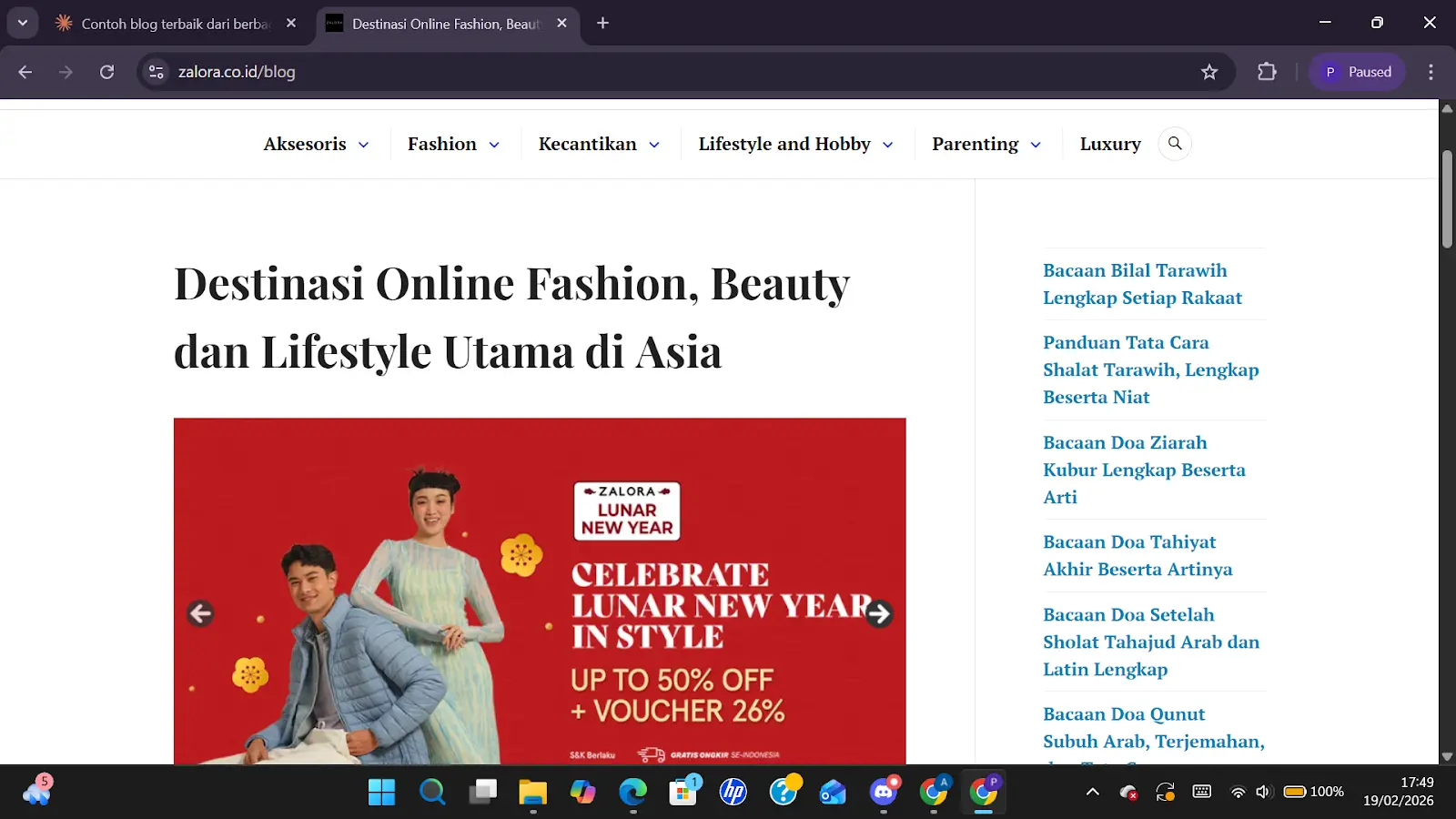 Contoh Blog Terbaik - THREAD by ZALORA